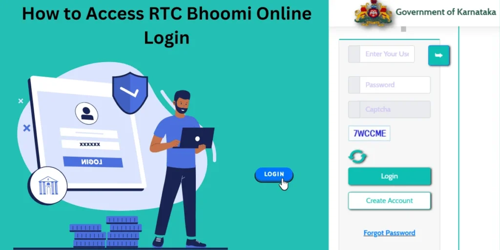 This emage showing a How to Access RTC Bhoomi Online Login